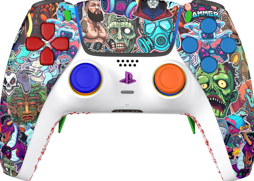 King PS5 trådløs kontroller modell 3 (new stickerbomb)