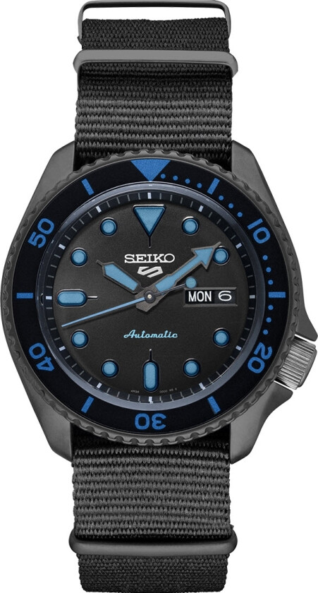 Seiko 5 Sports Street Style Automatic SRPD81K1 -  Automatisk - Sort - Herreklokker - Stoff - Mineral