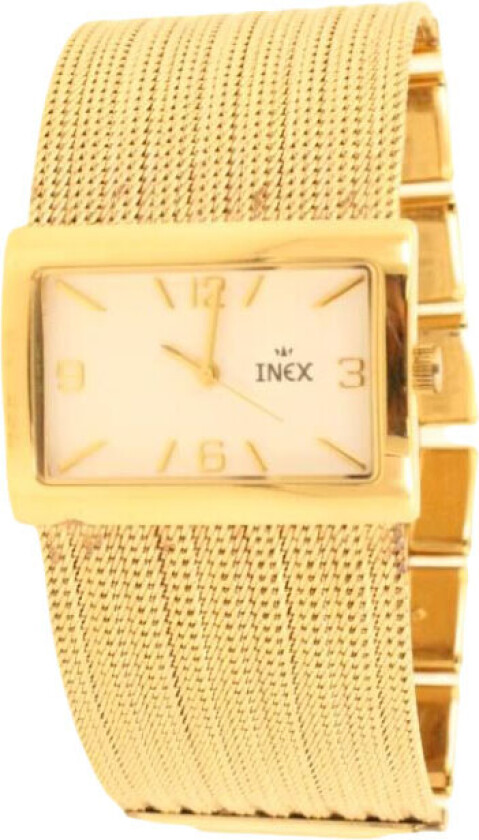 Inex Womens Gold White A58868D4I - Kvarts - Gull - Dameklokker - Meshlenke - Mineral
