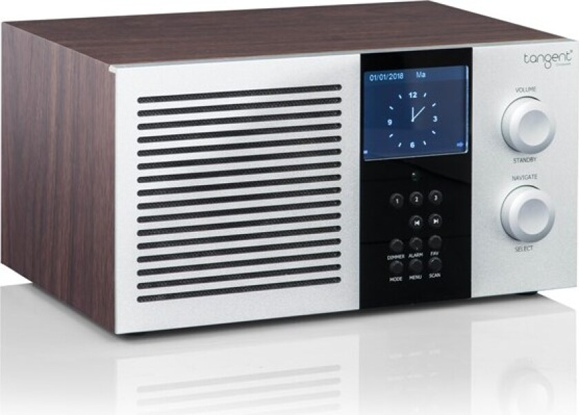 Elio Mono Internet Radio Alu/Walnut - DAB/DAB+/AM/FM - Mono - Brun