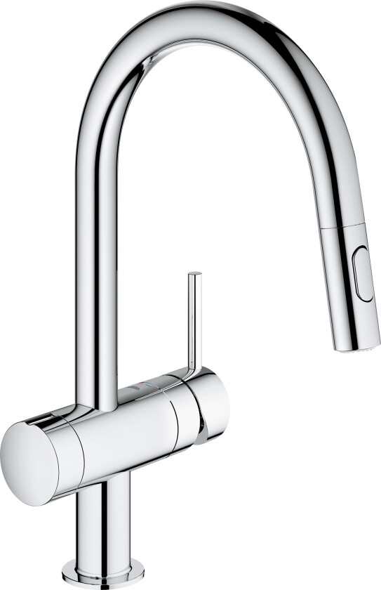 Minta blandebatteri med C-kran og ventil for oppvaskmaskin (krom)