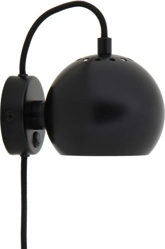 Ball vegglampe Matt svart