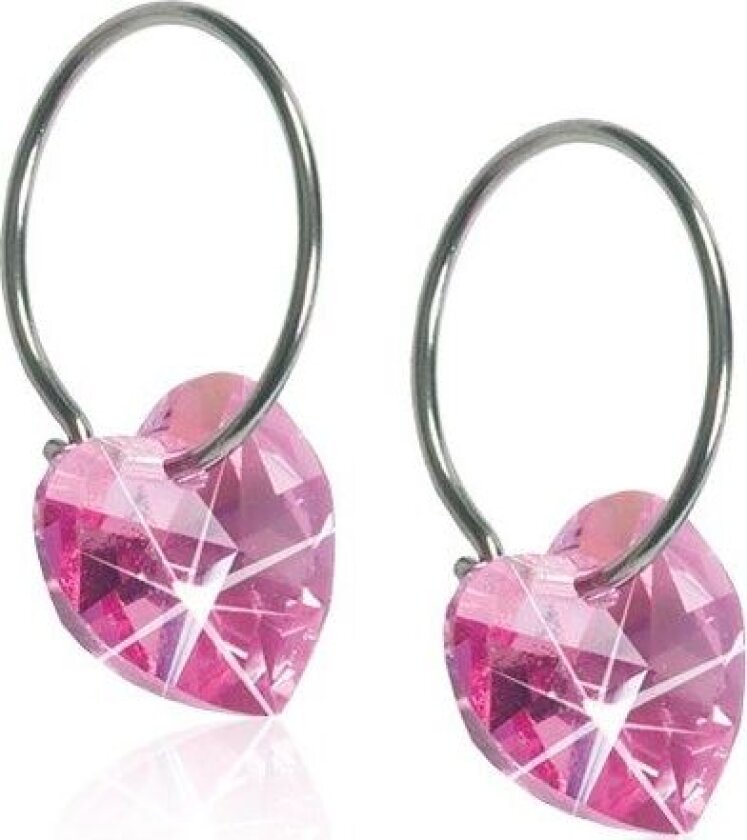 Natural Titanium Heart Sleeper 14mm Rose