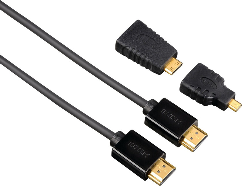 HDMI-HDMI-kabel (1,5 m) + 2 HDMI-adaptere