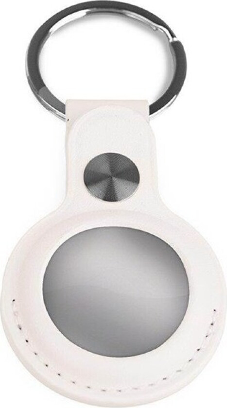 Airtag Key Ring - Leather - White