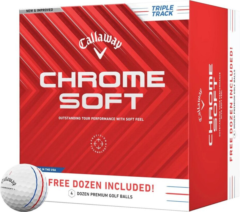 Chrome Soft 24 Triple Track Golfball Hvit 4 For 3