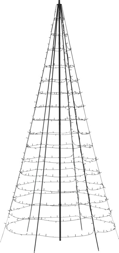 Light Tree - 3 Meters Flag-pole Tree with 450 RGB + Warm White LEDs. Black Wire. Pole Included.