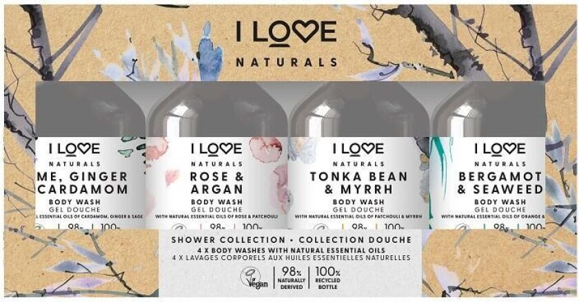 I Love Naturals Shower Collection 4x Body Washes