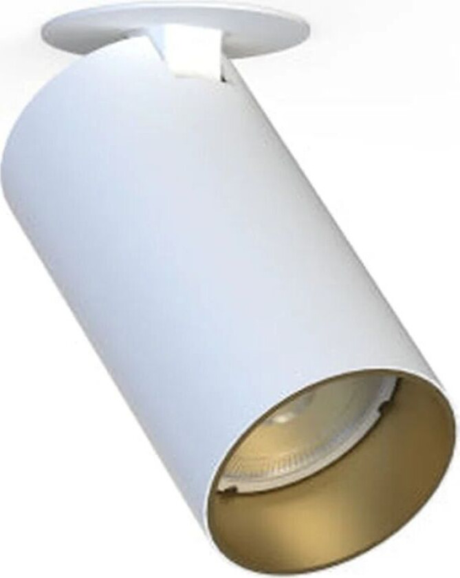 Mono enkel innfelt takspot - Hvit/Gullfarget