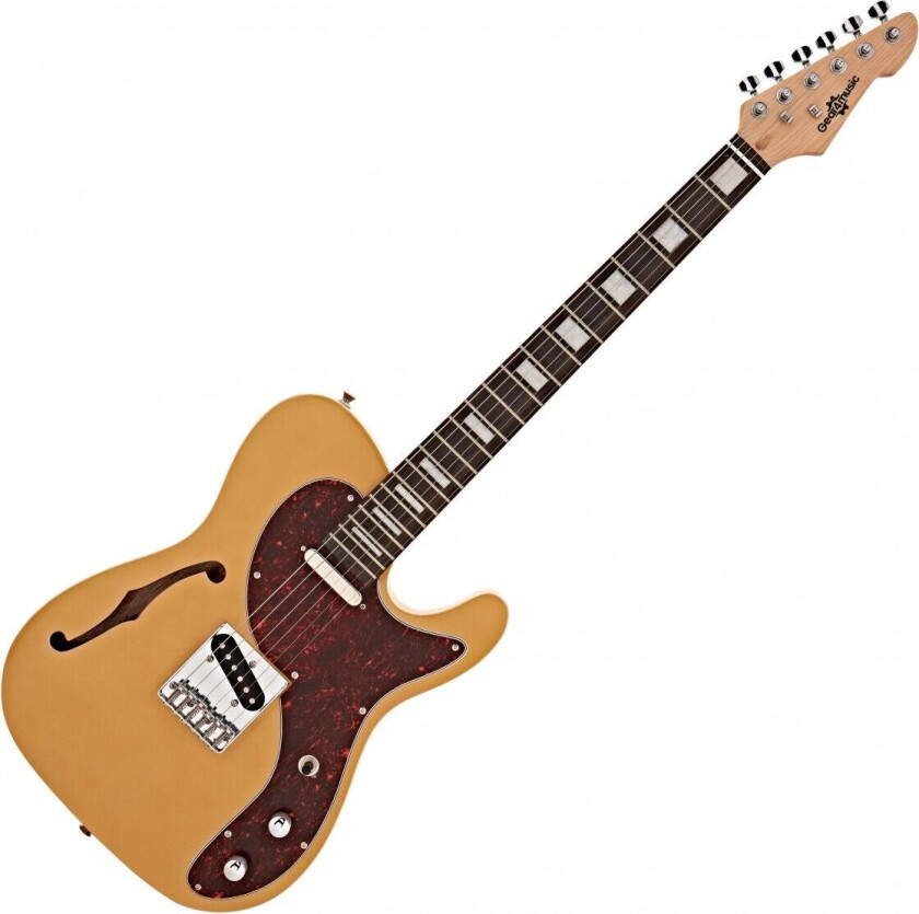 Gear4Music Knoxville Semi-Hollow Electric gitar fra Gear4Music Butterscotch