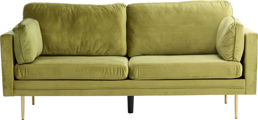 Boom sofa 3 seter velour grønn.