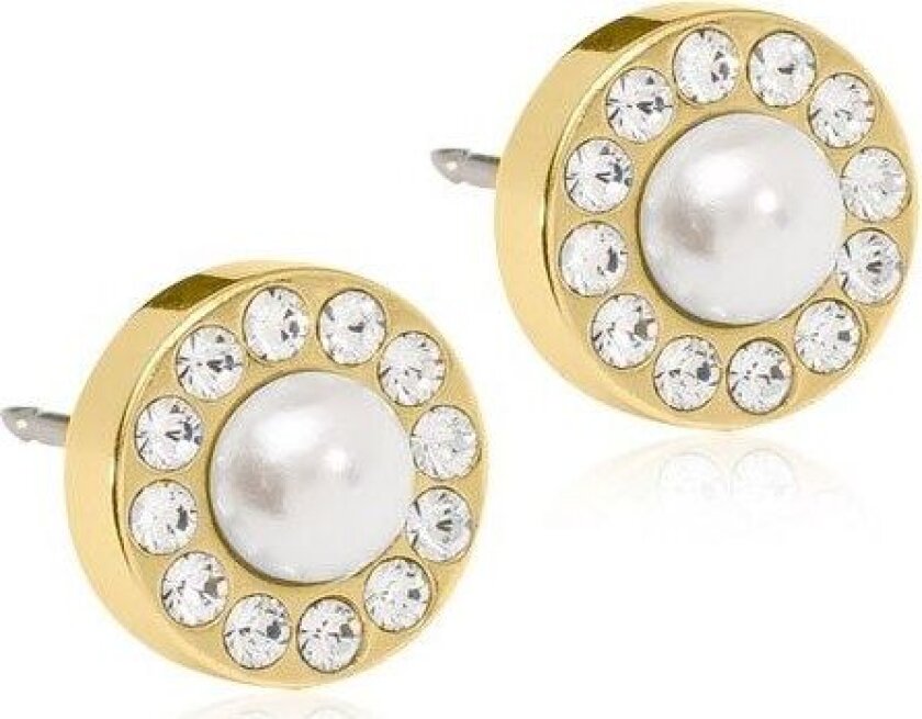Golden Titanium Brilliance Halo Pearl 8mm White