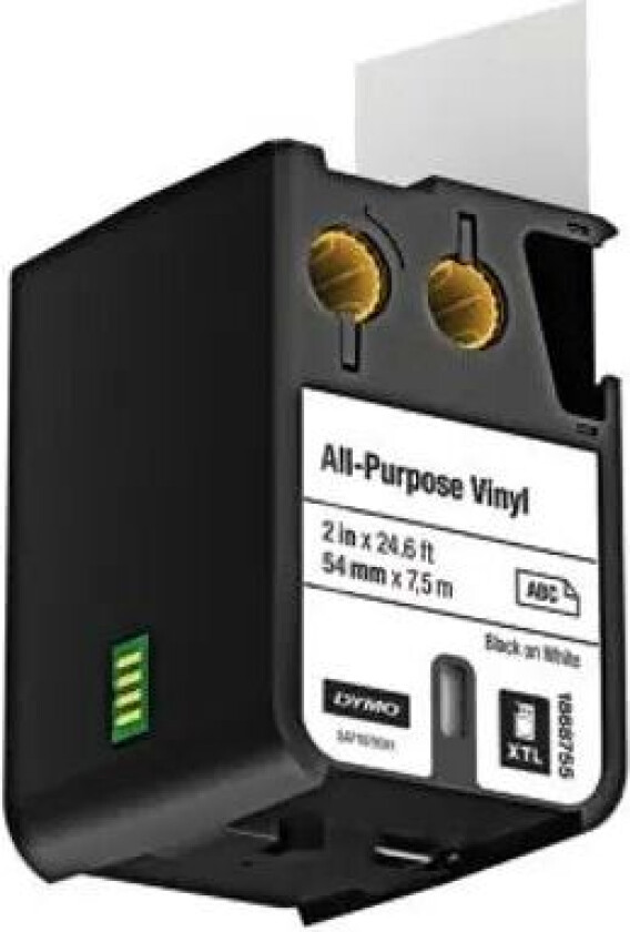 Dymo Tape Vinyl 54mm Svart/hvit - Xtl