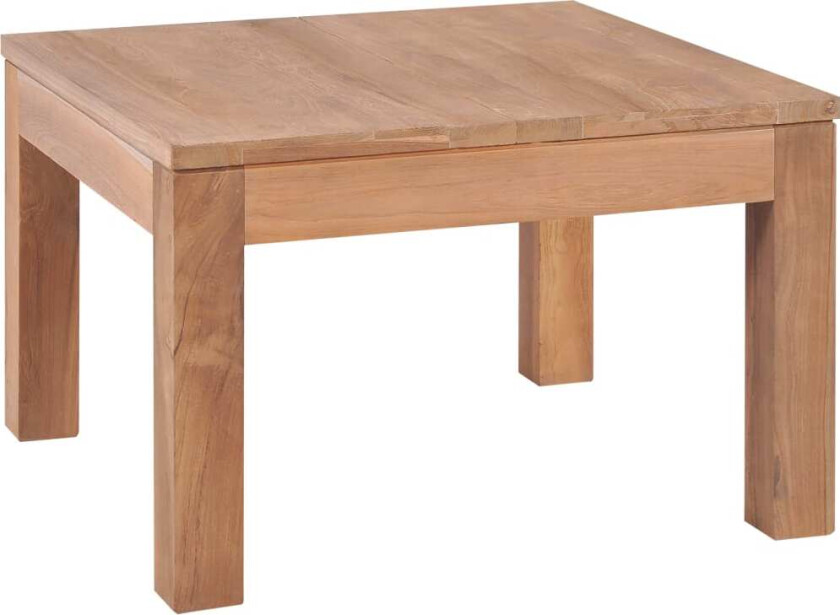 Salongbord heltre teak naturlig etterbehandling 60x60x40 cm