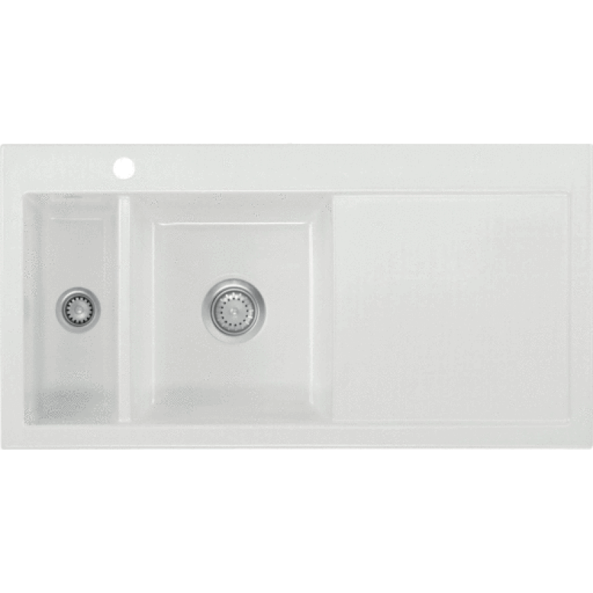 Mera 100 kjøkkenvask, 100x51 cm, blank hvit