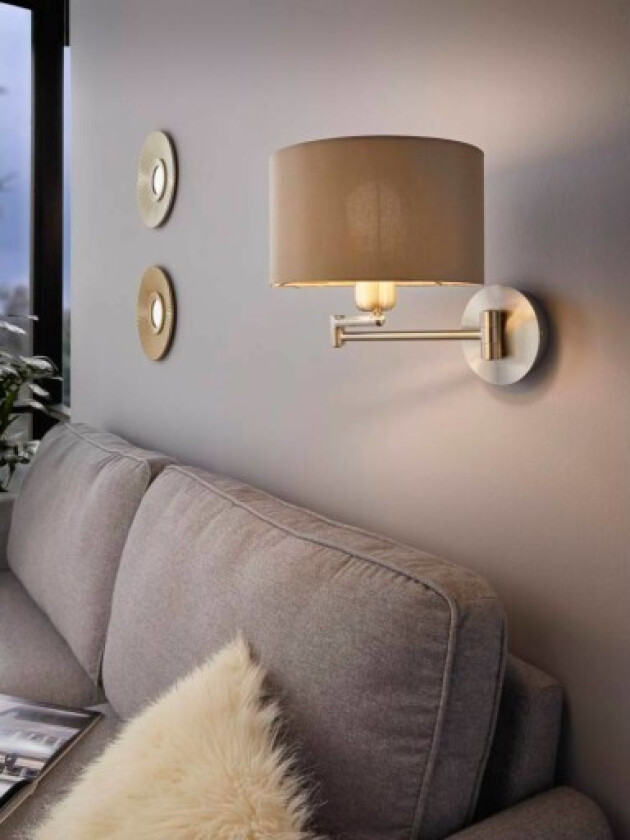 Maserlo Vegg Ø230 taupe/gull, E27, 60W