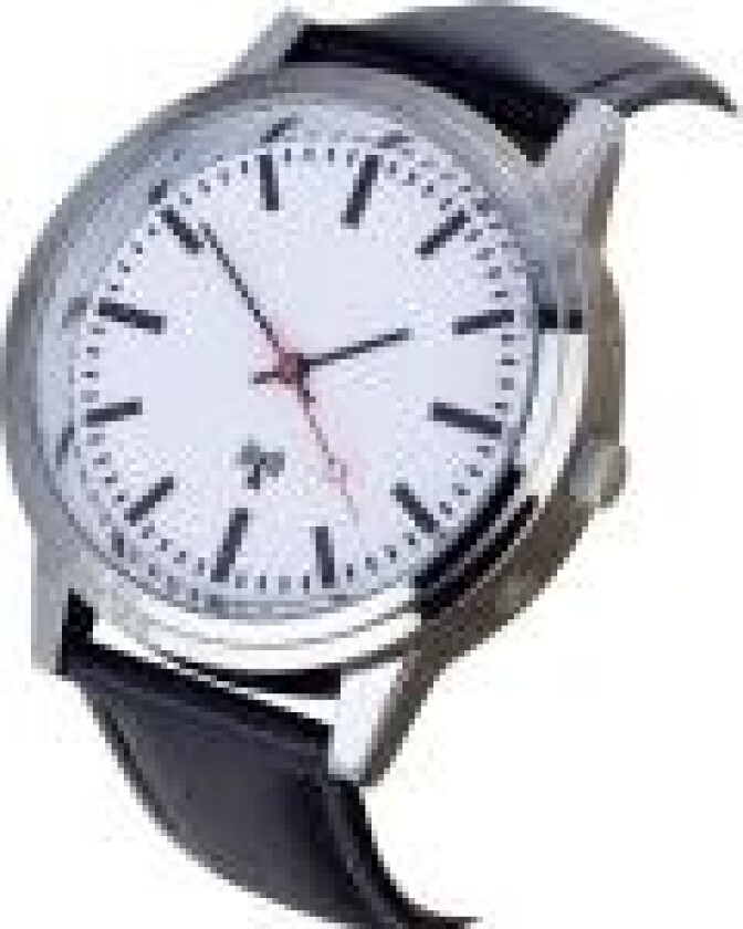 EUROTIME Radio Armbåndsur 62528 (Ø x H) 40 mm x 11 mm Rustfrit stål Kabinetmateriale=Metal Materiale (armbånd)=Læder