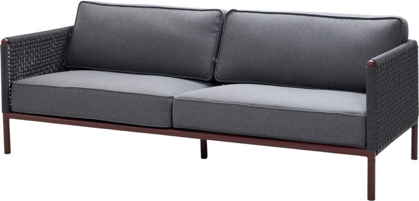 Encore 3-seters sofa Cane-Line airtouch bordeaux/dark grey