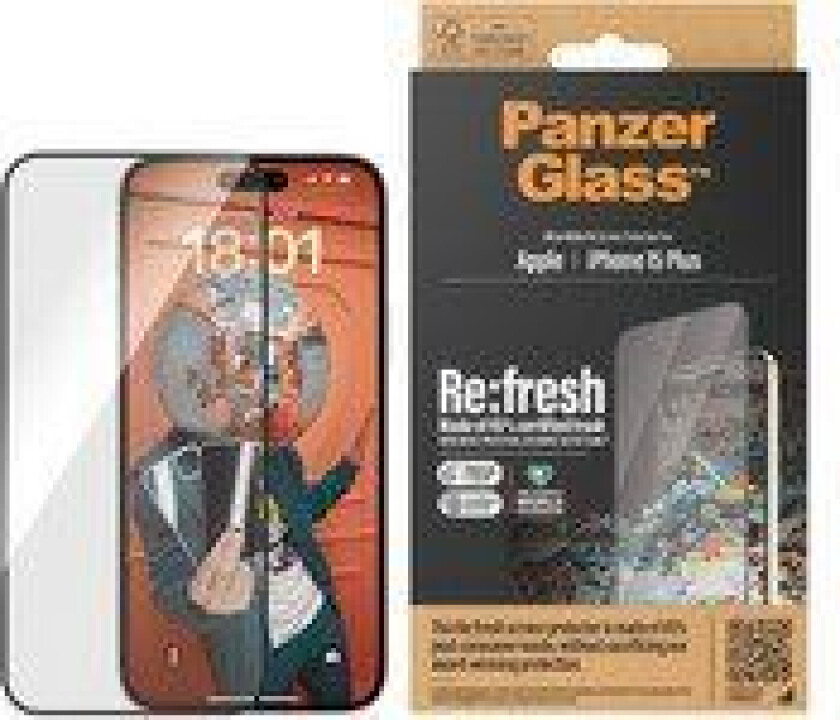 ™ Ultra-Wide Fit - Skjermbeskyttelse for mobiltelefon - Re:fresh Apple iPhone 15 Plus