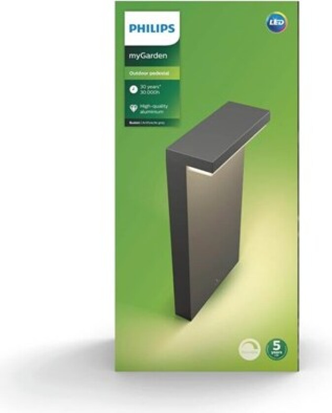 myGarden Bustan pullert 40 cm utendørs IP44 2x4,5W LED - Antrasitt