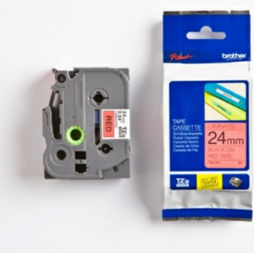 Tape 24mm Tze-451 Svart/r�d