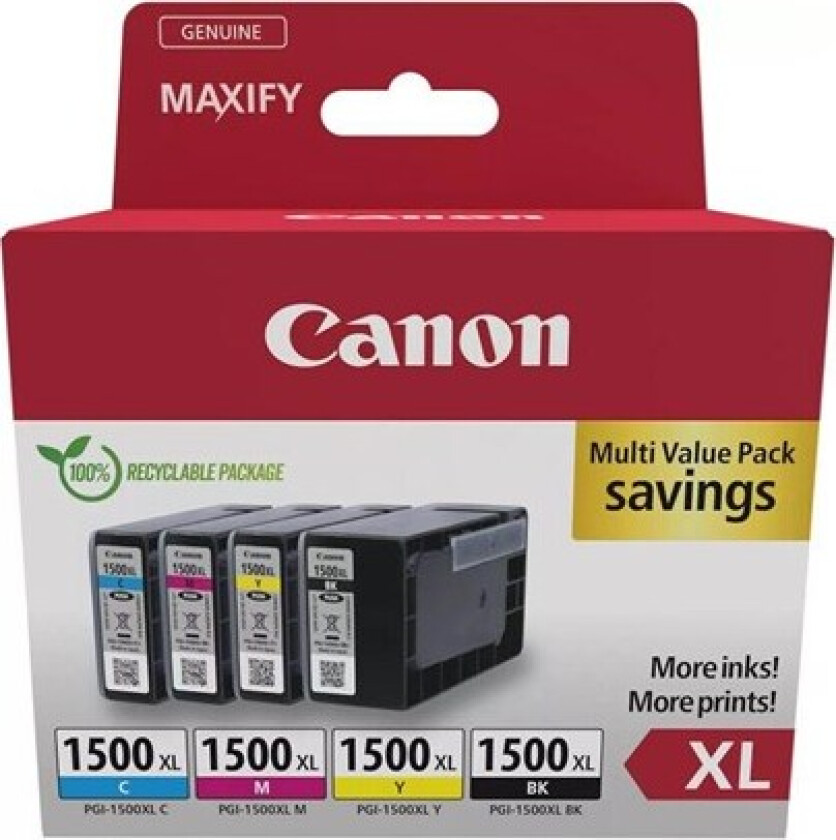 Blekkpatron PGI-1500XL MultiPack Bk,C,M,Y