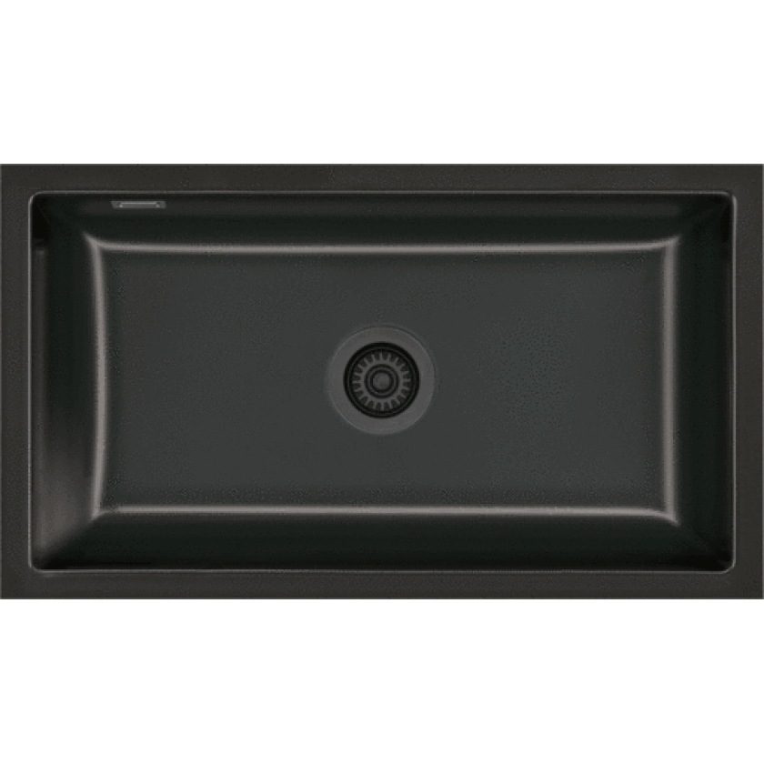 Mera 80U kjøkkenvask, 77,6x44,1 cm, blank sort