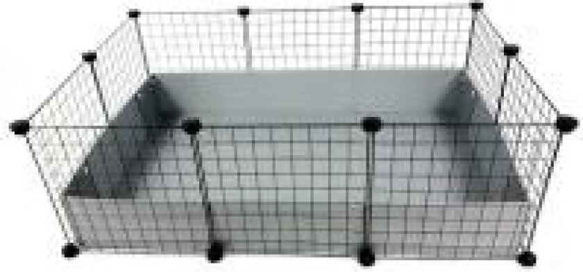 Modulært bur 3x2 110x75 cm marsvin, pindsvin, sølvgrå