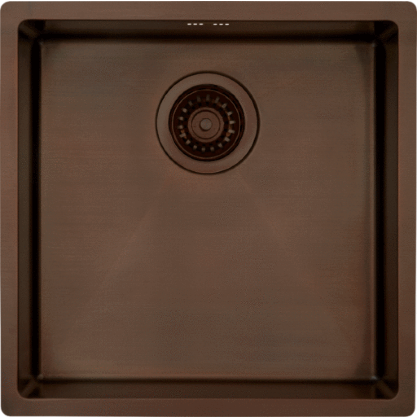 Kubus 400 Soft kjøkkenvask, 44x44 cm, brunert messing