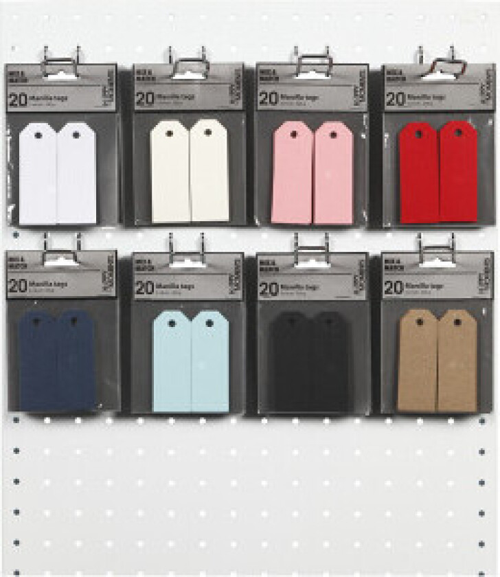 Manillamerker, ass. farger, str. 3x8 cm, 220 g, 8x10 pk./ 1 pk.