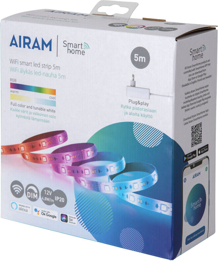 AIRAM SmartHome LED strip, fargeendringer 5m