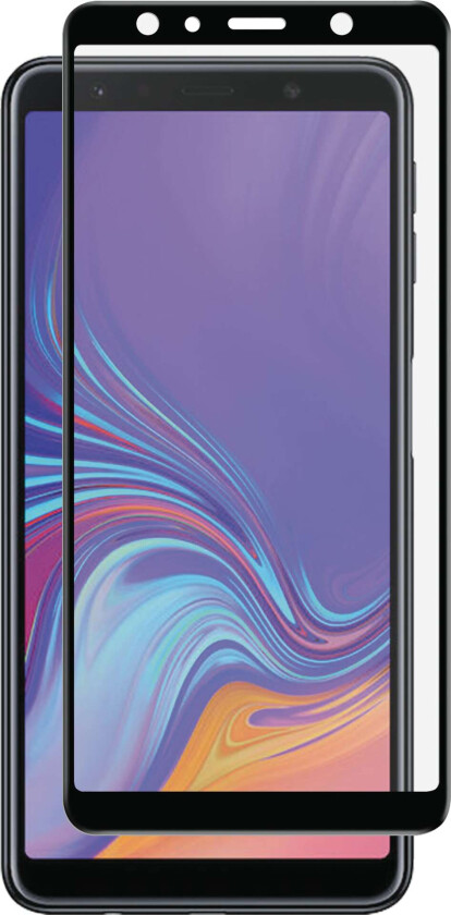 Full-Fit Samsung Galaxy A7 2018 skjermbeskytter (sort)