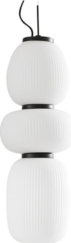 LED-pendellampe Lucya, tre glasskjermer, hvit