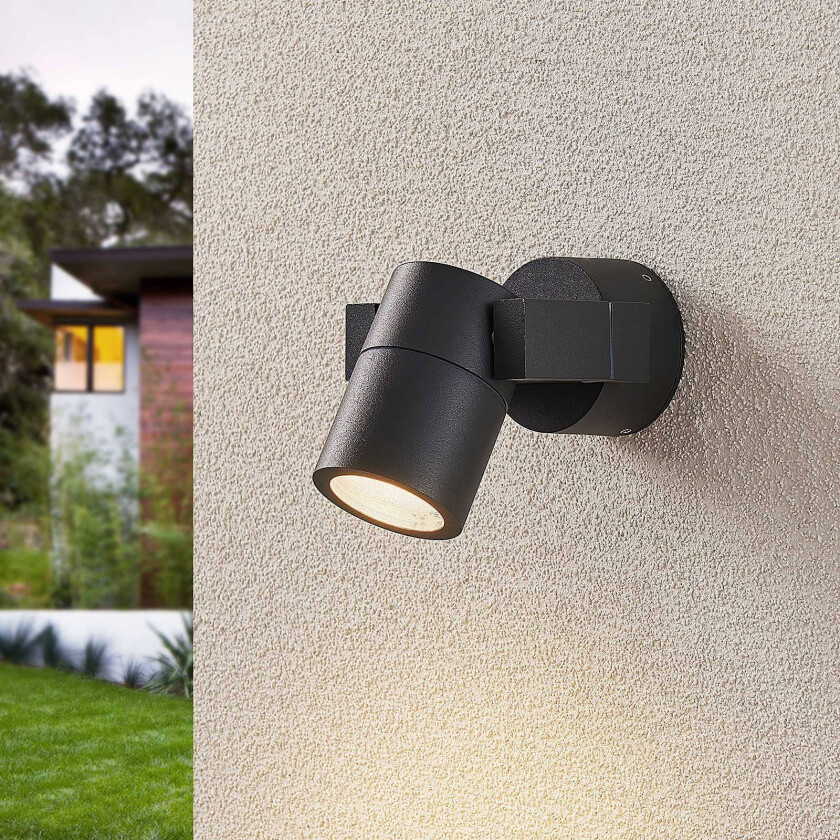 Utespot Kavuna, mørk grå IP54, rund