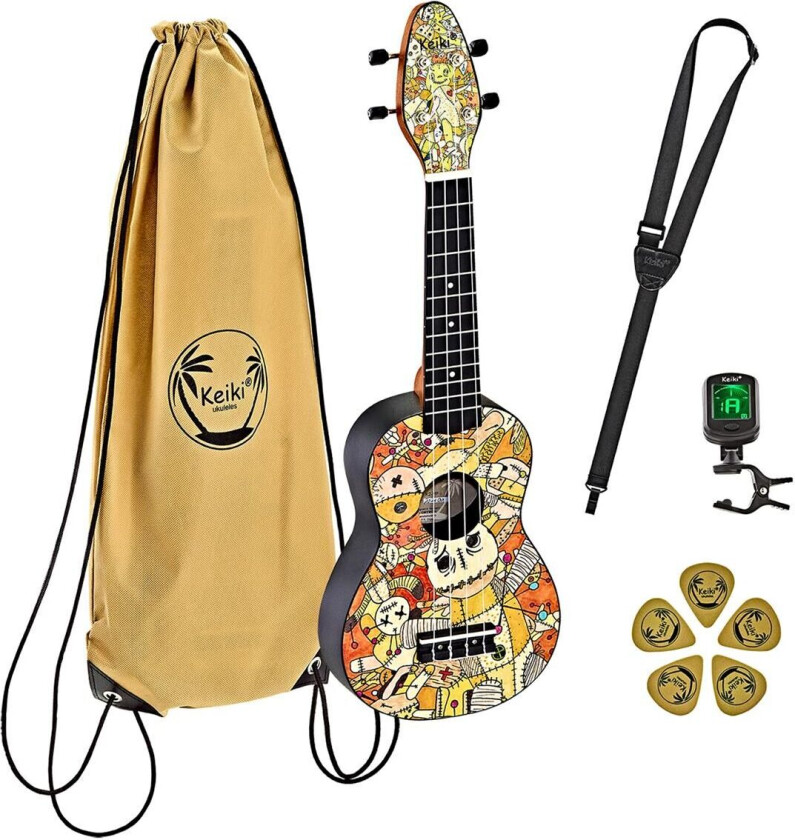 Ortega K2-Vp Keiki Soprano Ukulele-Pack Voodoo