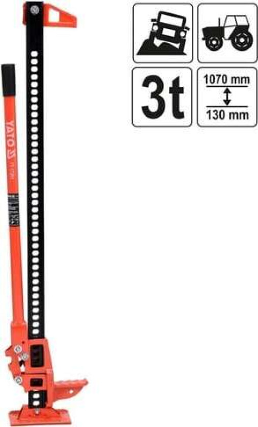 YATO YT-17261 Jekk - Opp til 3T - Løftehøyde: 130 mm. - 1070 mm.