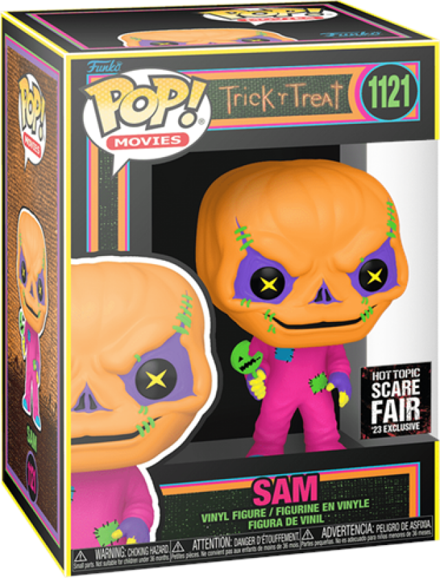 - TRICK R TREAT POP! SAM UNMASKED WITH LOLLIPOP (BLACK LIGHT) - Figur