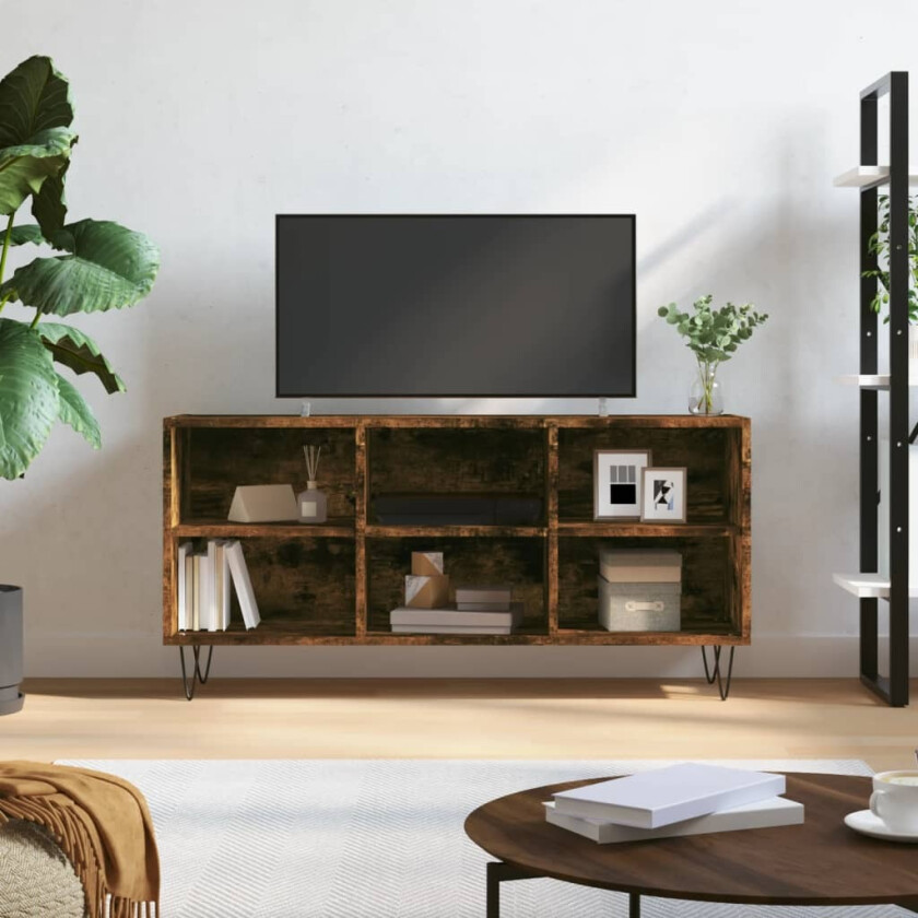 TV-benk røkt eik 103,5x30x50 cm konstruert tre