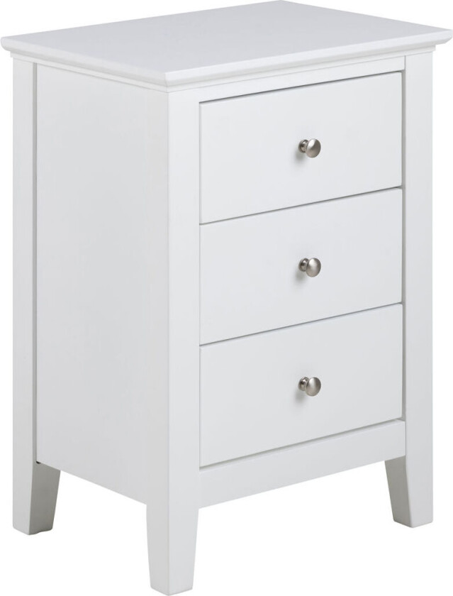 Bilde av Linnea nattbord 3 skuffer hvit.