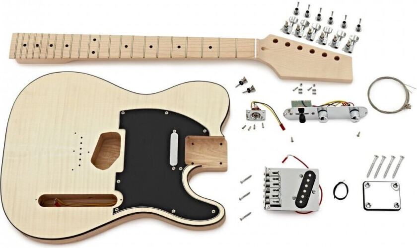 Gear4Music Guitarworks Solo-Cutaway DIY Elektrisk Gitarsett Pro