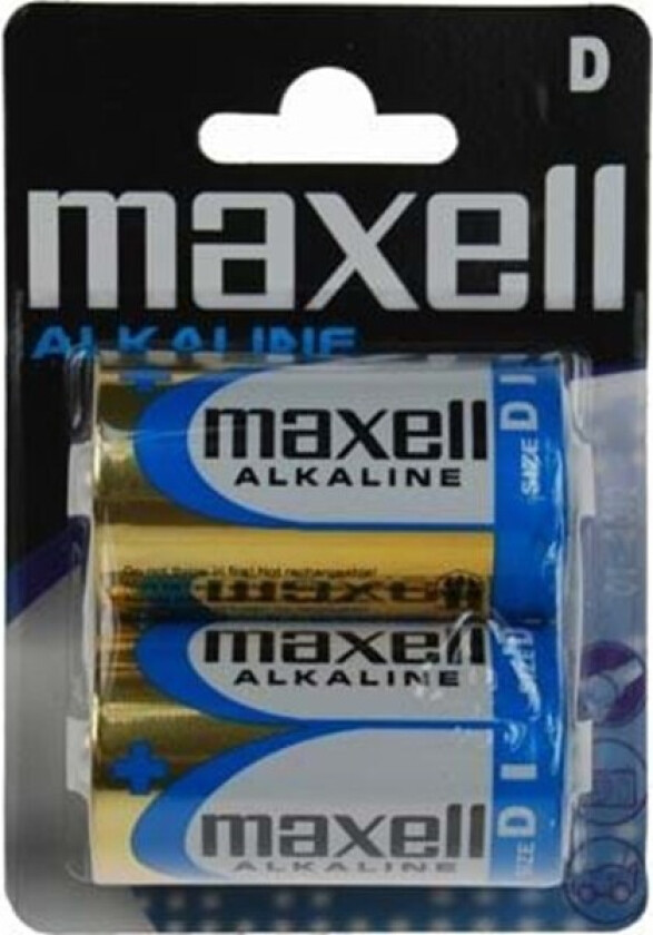 Maxell Batterier LR-20, D Alkaliske 2-pakk