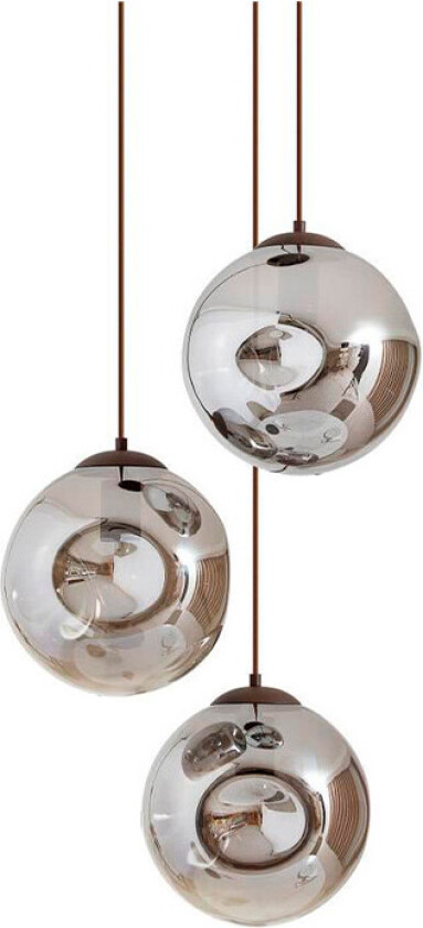 Valentina hengelampe glass, sirkel, 3 lysk