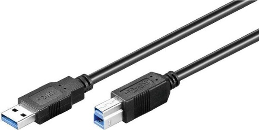 USB-A <-> USB-B 3.0 - 1.8m - Svart