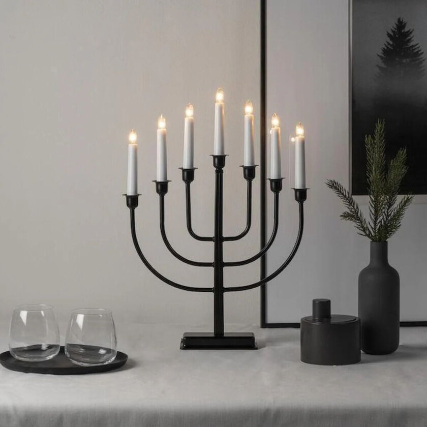 7 armet adventsstake - Svart
