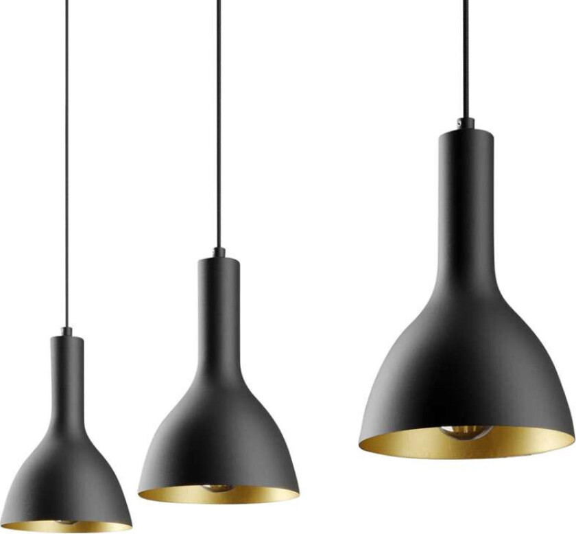 Arcciho Cosmina hengelampe, 3 lysk. lang svart