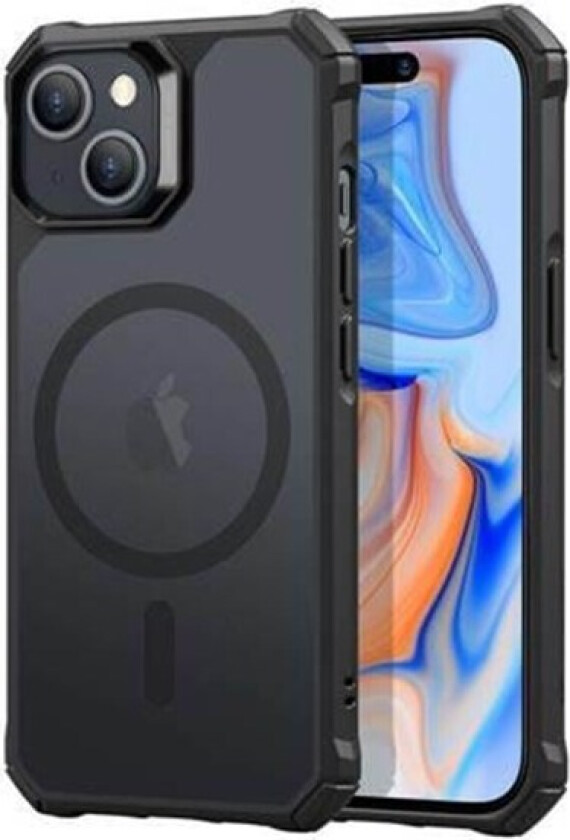 iPhone 15 Plus Air Armor Halolock Deksel - MagSafe Kompatibel - Mat Svart