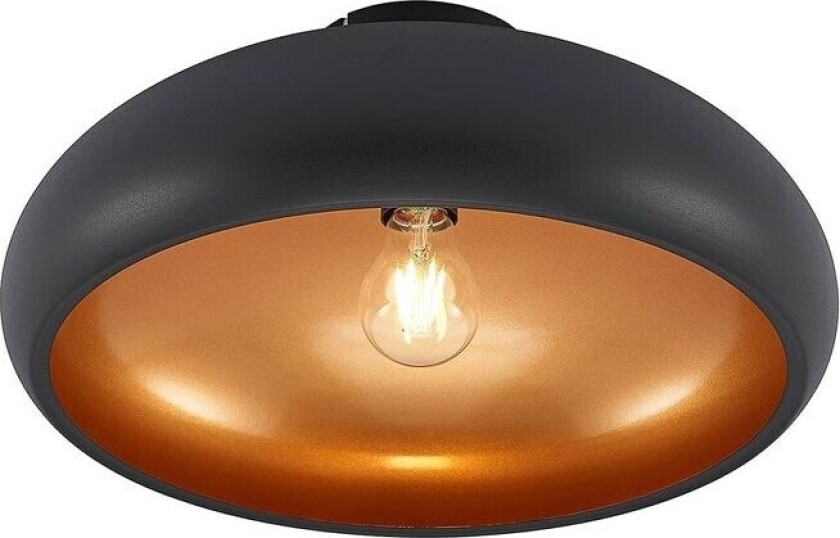 Metalltaklampe Gerwina, svart og gull