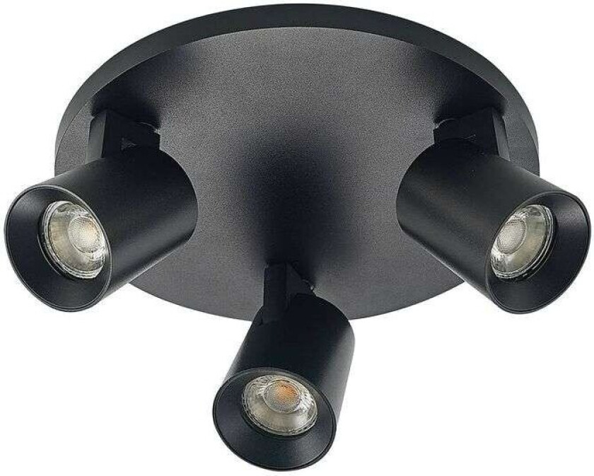 Iavo takspot, rund, svart, 3 lyskilde