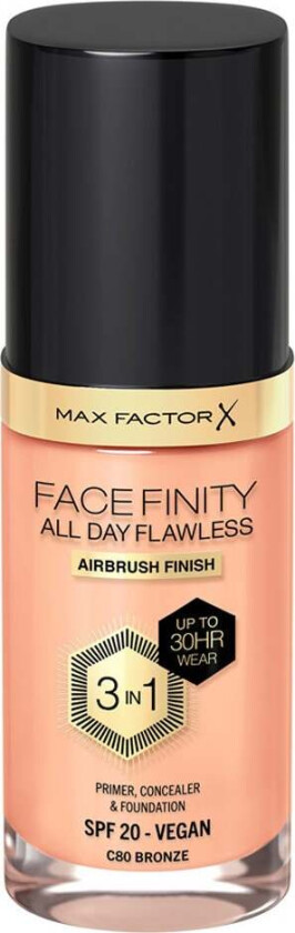 Facefinity All Day Flawless 3-In-1 Foundation #80 Bron