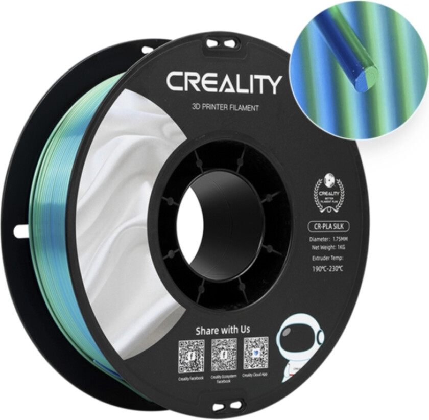 CR-PLA Silk - 1.75mm - 1kg Blå/Grønn